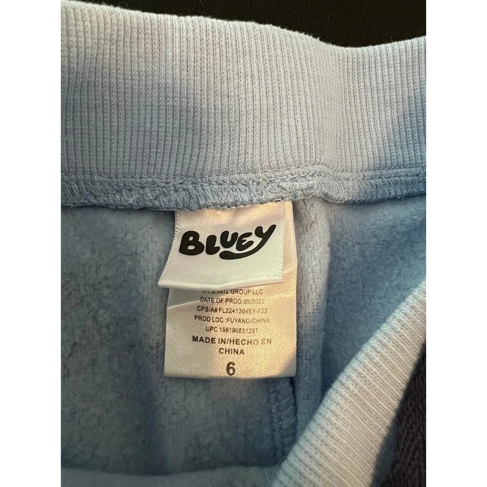Bluey‎ Girls Boys Fleece Hoodie and Joggers Tracksuit Set Light Blue Size 6